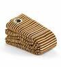 Gold Chenille Striped 9 Ft Light Filering Eyelet 2 Door Curtains