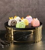 Classic Gold and Black Metal Cake Stand