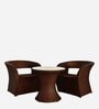 Gold Coast Wicker Table And Chair Set ( With 2 Chairs ) In Brown Finish