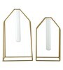 Gold Color Geometrical Set Of 2 Vase With Test Tube