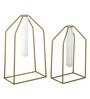 Gold Color Geometrical Set Of 2 Vase With Test Tube