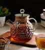 Gold Coloured Borosilicate Kettle In Stone Designed Set of 1