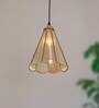 Gold Conical Stained Glass Single-Light Ceiling Pendant Hanging