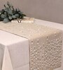 Be Tassled 70 Inch Beige Cotton Table Runner