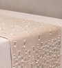 Be Tassled 70 Inch Beige Cotton Table Runner