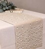 Be Tassled 70 Inch Beige Cotton Table Runner