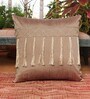 Brown Woven Cotton Blend 16 x 16 Inches Cushion Cover
