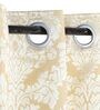 Gold Traditional Cotton 9 Ft Light Filtering Eyelet Door Curtain