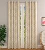 Gold Traditional Cotton 9 Ft Light Filtering Eyelet Door Curtain