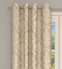 Gold Traditional Cotton 9 Ft Light Filtering Eyelet Door Curtain