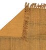 Gold Cotton Block Printed Hand Woven 2 x 2 Feet Dhurrie