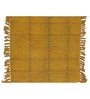 Gold Cotton Block Printed Hand Woven 2 x 2 Feet Dhurrie