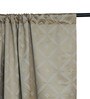 Gold Floral Cotton 8 Ft Blackout Rod Pocket Door Curtain