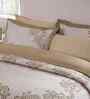 Gold Cotton Polyester Floral Print 145 GSM Double Bed Quilt