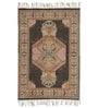 Gold Cotton Screen Printed Hand Woven 3 x 2 Feet Dhurrie