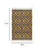 Gold Cotton Screen Printed Hand Woven 6 x 4 Feet Dhurrie
