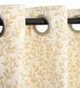 Gold Cotton Light Filtering 8 Feet Eyelet Curtain (1 Piece)