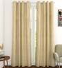 Gold Cotton Light Filtering 8 Feet Eyelet Curtain (1 Piece)