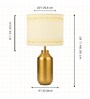 Gold Cylindrical Metal Table Lamp with Printed Shade   Home Decor Lighting