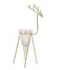 Gold Deer Cone Glass Tealight Holder Set of 2