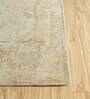 Gold Distressed Wool 8 ft x 10 ft Hand Knotted Carpet