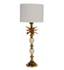 Damsel Beige Fabric Shade Table Lamp With Aluminium Base