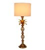 Damsel Beige Fabric Shade Table Lamp With Aluminium Base