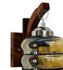 Gold E27 holder Wood & Glass Uplight Wall Scone
