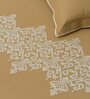 Gold Embroidered 210 TC Cotton King Sized Bedsheet with 2 Pillow Covers