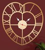 Gold Engineered Wood Knee Modern Wall Clock