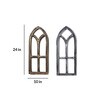 Gold Engineered Wood Vintage Style Window Shaped Jharoka, Set of 2