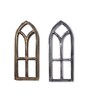 Gold Engineered Wood Vintage Style Window Shaped Jharoka, Set of 2