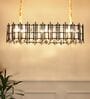 Black and Gold Metal & Glass Island Chandelier