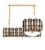 Black and Gold Metal & Glass Island Chandelier