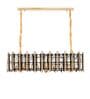 Black and Gold Metal & Glass Island Chandelier
