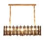 Black and Gold Metal & Glass Island Chandelier