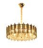 Black and Gold Metal & Glass Empire Chandelier
