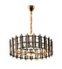Black and Gold Metal & Glass Empire Chandelier