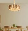 Black and Gold Metal & Glass Empire Chandelier