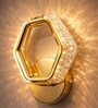 Gold Finish Novelty Wall Light Hexagon Design Set of 1