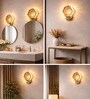 Gold Finish Novelty Wall Light Hexagon Design Set of 2