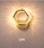 Gold Finish Novelty Wall Light Hexagon Design Set of 2