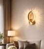 Gold Finish Novelty Wall Light Oval Design Set of 1