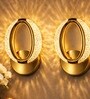 Gold Finish Novelty Wall Light Oval Design Set of 2