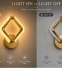 Gold Finish Novelty Wall Light Square Design Set of 2