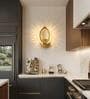 Gold Finish Ring Shape Crystal Shade LED Wall Light