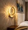 Gold Finish Ring Shape Crystal Shade LED Wall Light