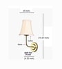 Gold Finish Wall Mounted Lamp with Off-White Cotton Shade & Bedroom