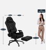 Gold Gaming Chair With Footrest In Black Colour