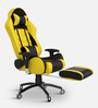 Gold Gaming Chair With Footrest In Yellow & Black Colour